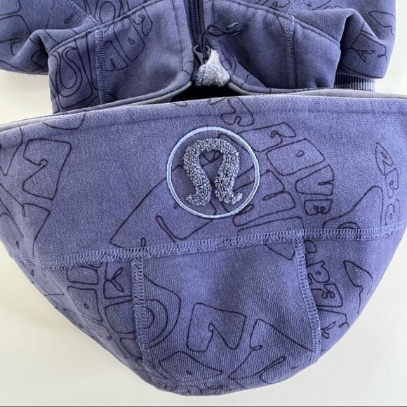RARE Lululemon Purple Blue Peace Move Graffiti Zipup Limited Ed. Scuba Hoodie - Picture 10 of 16
